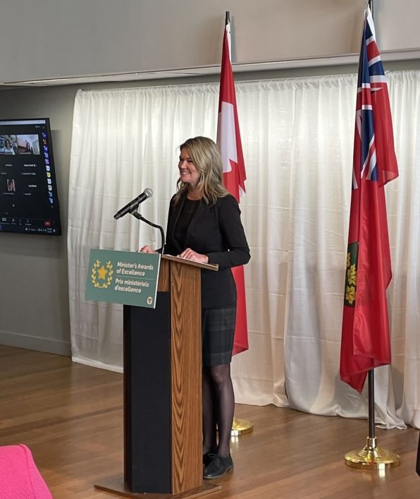 Minister Jill Dunlop, Minister of Colleges and Universities, announcing the annual Awards of Excellence.